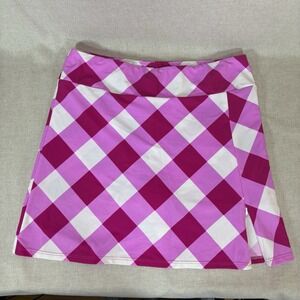 Jude Connally Hot Pink Plaid Skirt Skort Shorts Size‎ XS Jude Cloth Made In USA